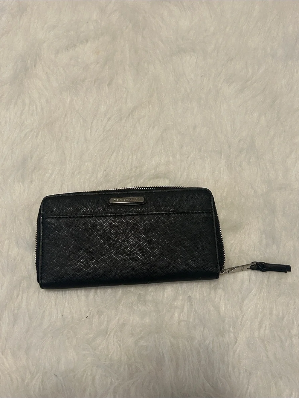 Dana Buchman Black Textured Zip-Around Wallet